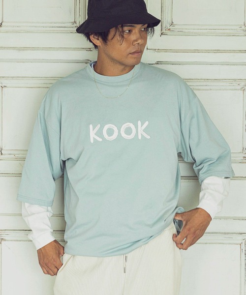 KAGAFURI KAMAKURA(カガフリカマクラ)の「KAGAFURI KAMAKURA(カガフリ カマクラ)KOOK立体刺繍レイヤードTシャツ(Tシャツ/カットソー・メンズ・オフホワイト/ブルー/ダークグレー・M/L)」の8枚目の写真