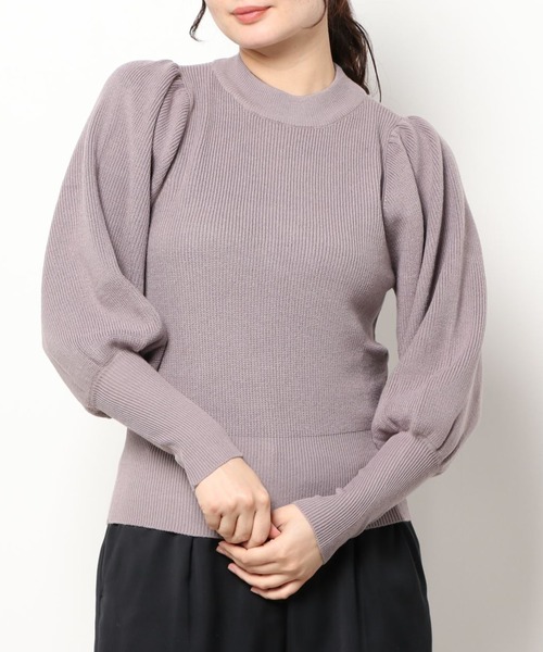 KOBE LETTUCE(コウベレタス)の「ボリュームスリーブニットトップス(ニット/セーター・レディース・ブルー/グレイッシュベージュ/イエロー/ピンク/ブラック/ブラウン/アイボリー/ベージュ系その他/グリーン系その他/ラベンダー/グレー・FREE)」の10枚目の写真