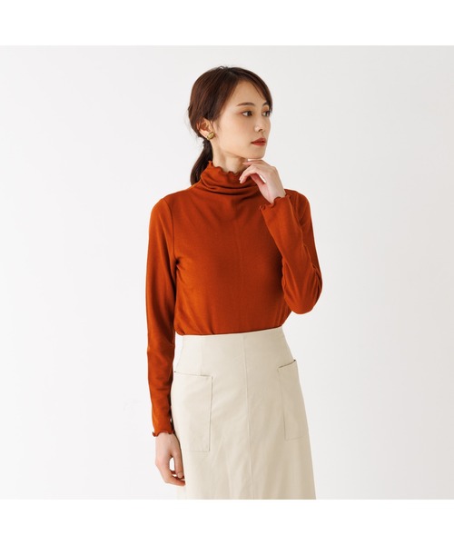 abahouse mavie(アバハウスマヴィ)の「メロウハイネックプルオーバー/レイヤードインナー(Tシャツ/カットソー・レディース・ブラウン/ブラック/パープル系その他/ホワイト/スモークピンク/ダークオレンジ/ライム/ライトグレー・フリー)」の8枚目の写真