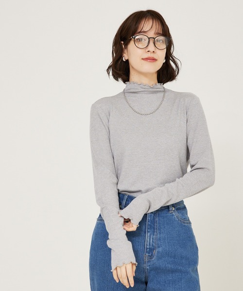 abahouse mavie(アバハウスマヴィ)の「メロウハイネックプルオーバー/レイヤードインナー(Tシャツ/カットソー・レディース・ブラウン/ブラック/パープル系その他/ホワイト/スモークピンク/ダークオレンジ/ライム/ライトグレー・フリー)」の20枚目の写真