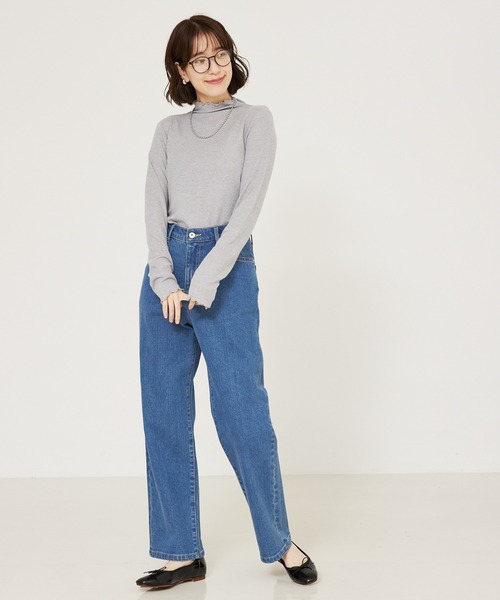 abahouse mavie(アバハウスマヴィ)の「メロウハイネックプルオーバー/レイヤードインナー(Tシャツ/カットソー・レディース・ブラウン/ブラック/パープル系その他/ホワイト/スモークピンク/ダークオレンジ/ライム/ライトグレー・フリー)」の18枚目の写真