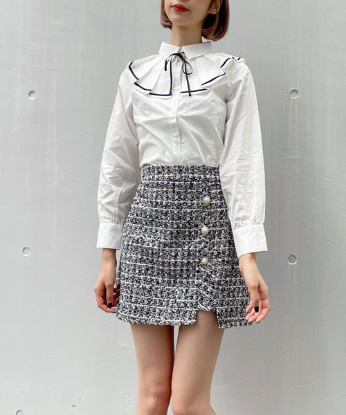 titty＆Co. PETIT（ティティアンドコープティ）の「【titty&Co.PETIT】ラメチェックパールスカパン（スカート・レディース・ブラック/ベージュ/グレー/ピンク・SMALL/LARGE/MEDIUM）」の13枚目の写真