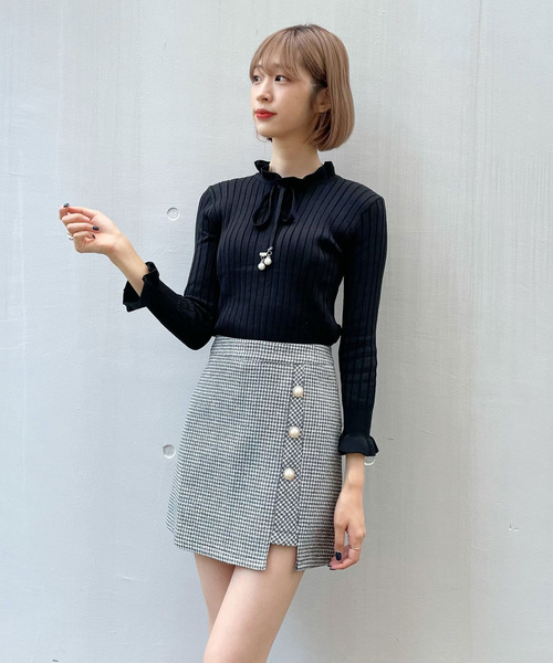 titty＆Co. PETIT（ティティアンドコープティ）の「【titty&Co.PETIT】ラメチェックパールスカパン（スカート・レディース・ブラック/ベージュ/グレー/ピンク・SMALL/LARGE/MEDIUM）」の17枚目の写真