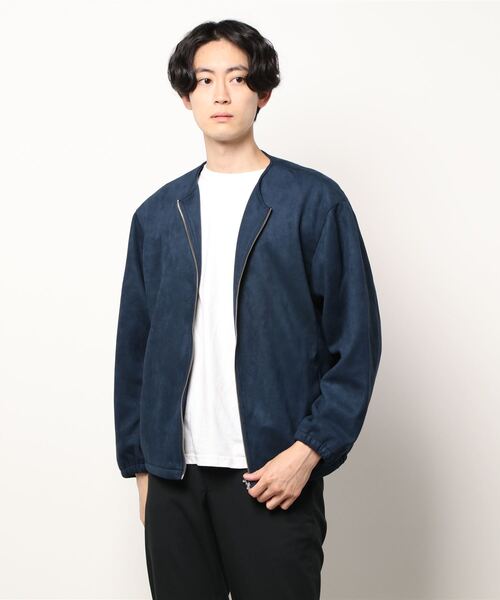 BACK NUMBER（バックナンバー）の「【BACK NUMBER】フェイクスウェードブルゾン（ブルゾン・メンズ・ネイビー/ライトベージュ・M/L/XL）」の2枚目の写真