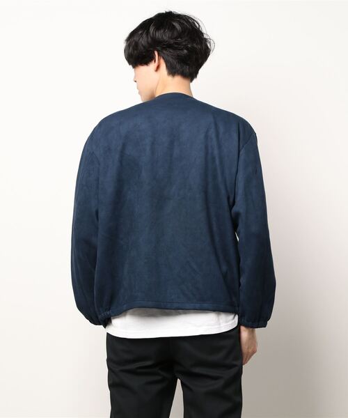 BACK NUMBER（バックナンバー）の「【BACK NUMBER】フェイクスウェードブルゾン（ブルゾン・メンズ・ネイビー/ライトベージュ・M/L/XL）」の4枚目の写真