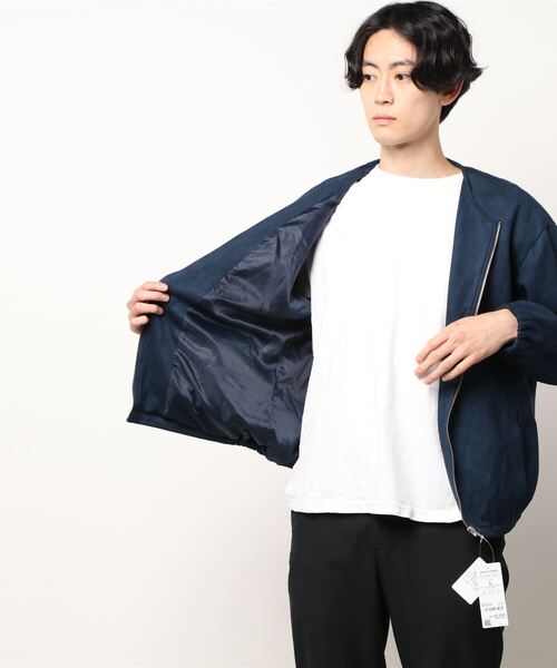 BACK NUMBER（バックナンバー）の「【BACK NUMBER】フェイクスウェードブルゾン（ブルゾン・メンズ・ネイビー/ライトベージュ・M/L/XL）」の5枚目の写真