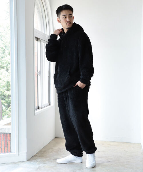 BEAMS（ビームス）の「BEAMS / バギーテーパード ボア イージーパンツ（その他パンツ・メンズ・ブラック/ベージュ・LARGE/X-LARGE/SMALL/MEDIUM）」の4枚目の写真