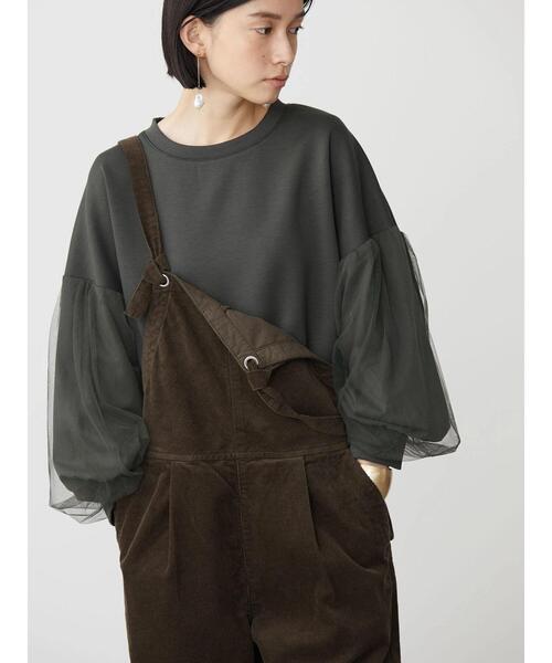 AMERICAN HOLIC(アメリカンホリック)の「チュールスリーブポンチプルオーバー(Tシャツ/カットソー・レディース・ブラック/カーキ/テラコッタ・M/L)」の9枚目の写真