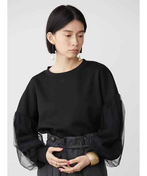 AMERICAN HOLIC(アメリカンホリック)の「チュールスリーブポンチプルオーバー(Tシャツ/カットソー・レディース・ブラック/カーキ/テラコッタ・M/L)」の10枚目の写真