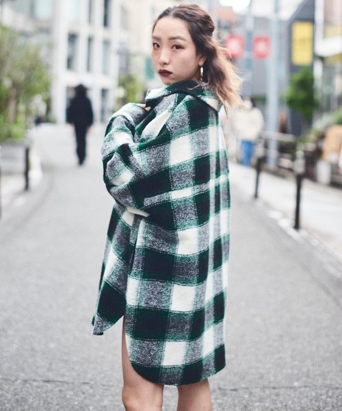 atmos pink(アトモスピンク)の「atmos pink チェック CPOシャツ(シャツ/ブラウス・レディース・イエロー/グリーン・FREE)」の4枚目の写真