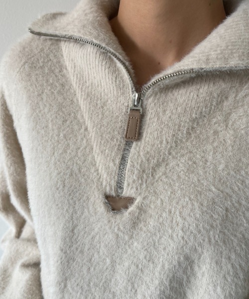 NEUNA（ヌナ）の「モヘアシャギーハーフジップニット（ニット/セーター