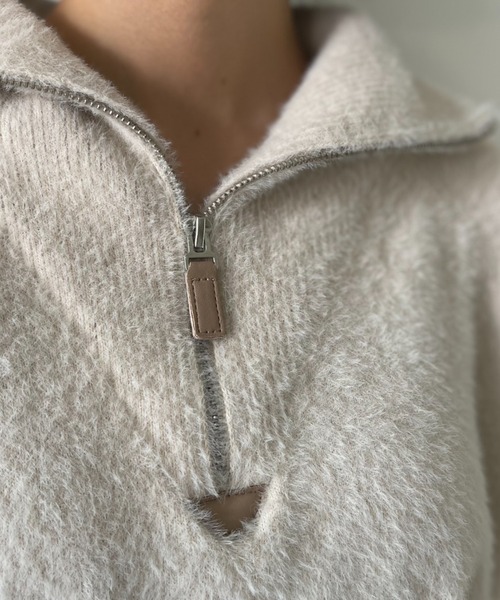 NEUNA（ヌナ）の「モヘアシャギーハーフジップニット（ニット/セーター