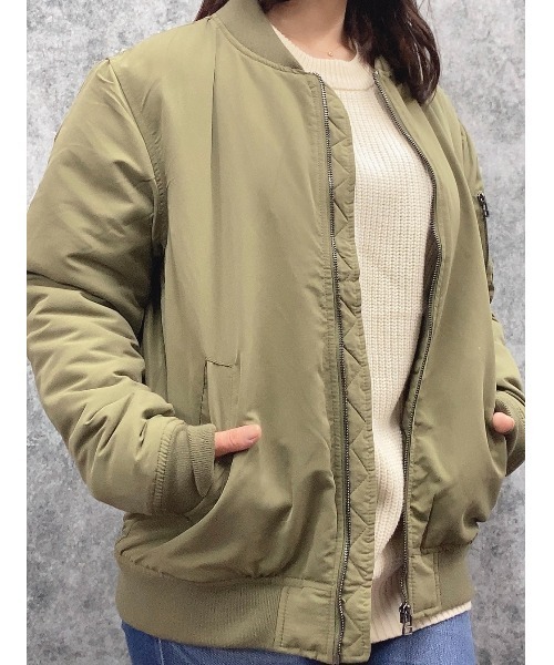 おしゃれスタ(オシャレスタ)の「ポリピーチ薄綿MA-1(IR)(MA-1・メンズ・ミント/ピンク/ブラック/カーキ/サックスブルー/グレイッシュベージュ・XL/L/M)」の17枚目の写真