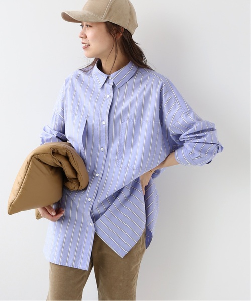 JOURNAL STANDARD relume（ジャーナルスタンダード　レリューム）の「《追加》コットンタイプライターボクシーシャツ◆（シャツ/ブラウス・レディース・ネイビー/ブルー・FREE）」の2枚目の写真