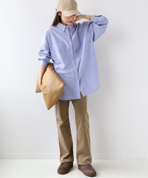 JOURNAL STANDARD relume（ジャーナルスタンダード　レリューム）の「《追加》コットンタイプライターボクシーシャツ◆（シャツ/ブラウス・レディース・ネイビー/ブルー・FREE）」の10枚目の写真