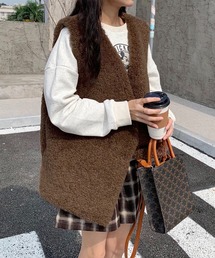 me+em select | フラッフィーフェイクファーベスト(ベスト)