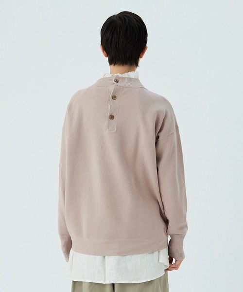 conges payes ADIEU TRISTESSE(コンジェ ペイエ アデュートリステス)の「ZHICAIミラノリブ後ろ釦プルオーバー(ニット/セーター・レディース・ブラック/ベージュ/ピンク・FREE)」の9枚目の写真