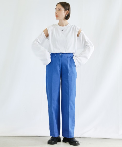 mocaページ select MOCA（セレクトモカ）の「カラーツイルセンタープレスパンツ