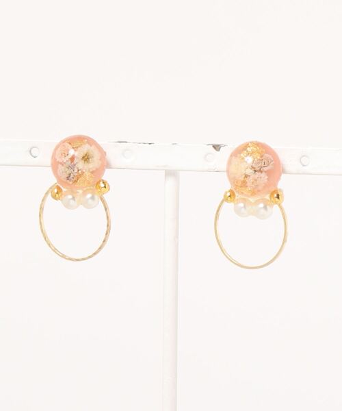 tone(トーン)の「【S.coeuf】ピアス かすみ草×デザインリング(MA)(ピアス(両耳用)・レディース・オレンジ系その他・FREE)」の3枚目の写真