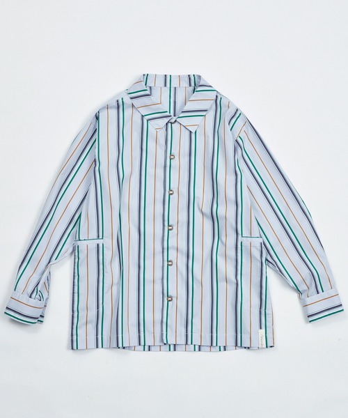 AlexanderLeeChang（アレキサンダーリーチャン）の「AlexanderLeeChang アレキサンダーリーチャン / STRIPE SEO-L SHIRTS ビッグシルエットストライプシャツ 背負えるシャツ / AC022202（シャツ/ブラウス・メンズ・ネイビー/オレンジ/スカイブルー・3/2）」の5枚目の写真