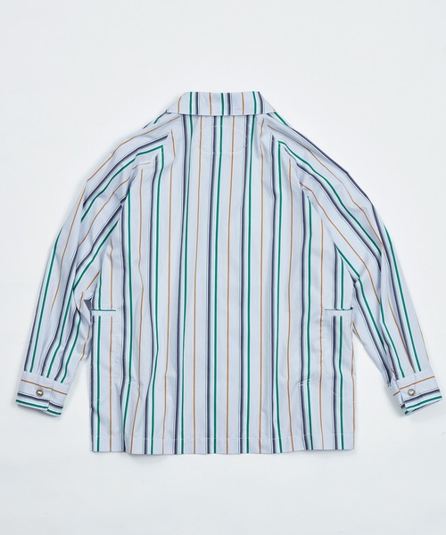 AlexanderLeeChang（アレキサンダーリーチャン）の「AlexanderLeeChang アレキサンダーリーチャン / STRIPE SEO-L SHIRTS ビッグシルエットストライプシャツ 背負えるシャツ / AC022202（シャツ/ブラウス・メンズ・ネイビー/オレンジ/スカイブルー・3/2）」の6枚目の写真