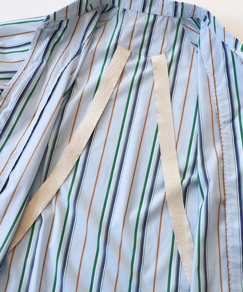 AlexanderLeeChang（アレキサンダーリーチャン）の「AlexanderLeeChang アレキサンダーリーチャン / STRIPE SEO-L SHIRTS ビッグシルエットストライプシャツ 背負えるシャツ / AC022202（シャツ/ブラウス・メンズ・ネイビー/オレンジ/スカイブルー・3/2）」の8枚目の写真