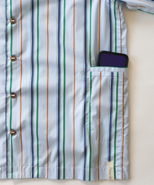 AlexanderLeeChang（アレキサンダーリーチャン）の「AlexanderLeeChang アレキサンダーリーチャン / STRIPE SEO-L SHIRTS ビッグシルエットストライプシャツ 背負えるシャツ / AC022202（シャツ/ブラウス・メンズ・ネイビー/オレンジ/スカイブルー・3/2）」の11枚目の写真