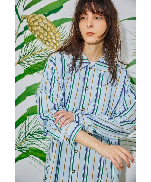 AlexanderLeeChang（アレキサンダーリーチャン）の「AlexanderLeeChang アレキサンダーリーチャン / STRIPE SEO-L SHIRTS ビッグシルエットストライプシャツ 背負えるシャツ / AC022202（シャツ/ブラウス・メンズ・ネイビー/オレンジ/スカイブルー・3/2）」の12枚目の写真
