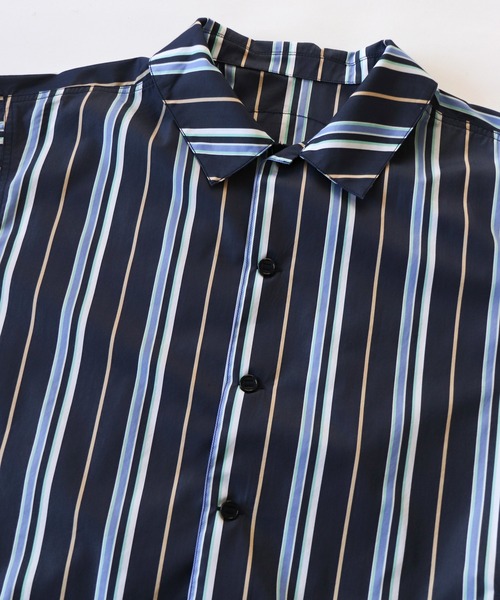 AlexanderLeeChang（アレキサンダーリーチャン）の「AlexanderLeeChang アレキサンダーリーチャン / STRIPE SEO-L SHIRTS ビッグシルエットストライプシャツ 背負えるシャツ / AC022202（シャツ/ブラウス・メンズ・ネイビー/オレンジ/スカイブルー・3/2）」の20枚目の写真