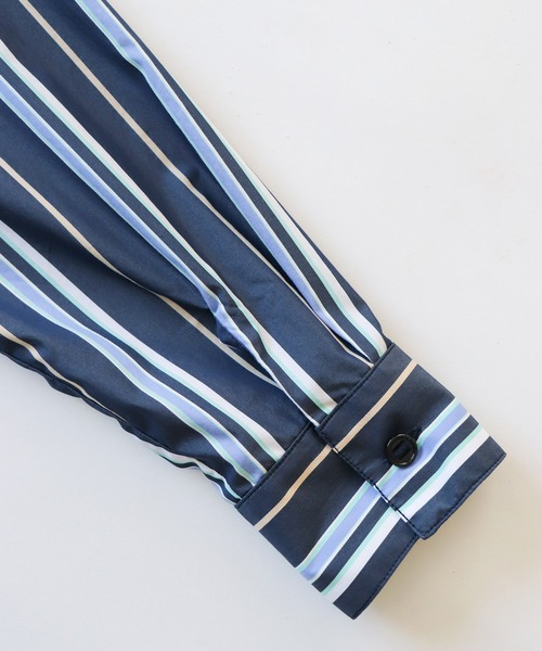 AlexanderLeeChang（アレキサンダーリーチャン）の「AlexanderLeeChang アレキサンダーリーチャン / STRIPE SEO-L SHIRTS ビッグシルエットストライプシャツ 背負えるシャツ / AC022202（シャツ/ブラウス・メンズ・ネイビー/オレンジ/スカイブルー・3/2）」の21枚目の写真