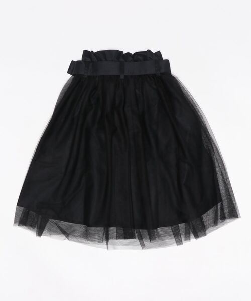 PINKHUNT(ピンクハント)の「PINKHUNT チュール重ねスカート 6528K(デニムスカート・キッズ・ブラック/ホワイト・130cm/140cm/150cm/160cm/120cm)」の3枚目の写真