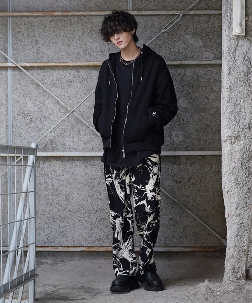 G.O.C（ジーオーシー）の「オーバーサイズ バルーン ジップ パーカー（パーカー・メンズ・ブラック/グレー/クリーム/ワイン/グリーン・MEDIUM/LARGE）」の17枚目の写真