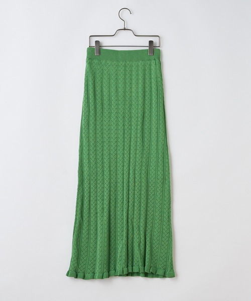 CIAOPANIC（チャオパニック）の「かぎ針風透かし編みロングスカート（スカート・レディース・アイボリー/ブラック/グリーン・FREE）」の4枚目の写真