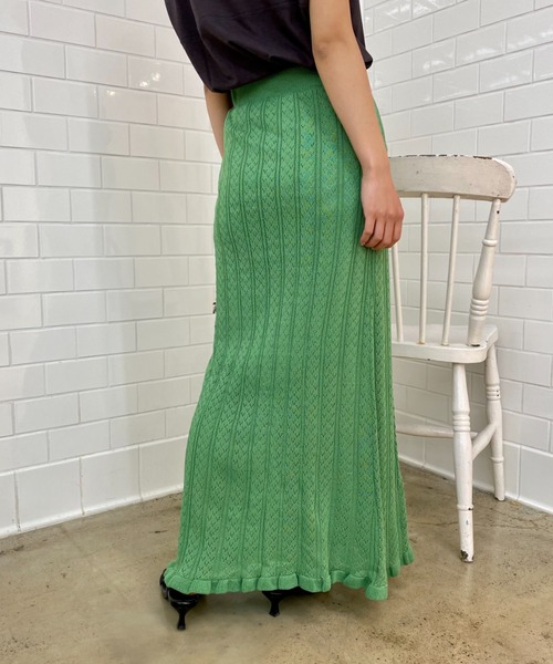 CIAOPANIC（チャオパニック）の「かぎ針風透かし編みロングスカート（スカート・レディース・アイボリー/ブラック/グリーン・FREE）」の16枚目の写真