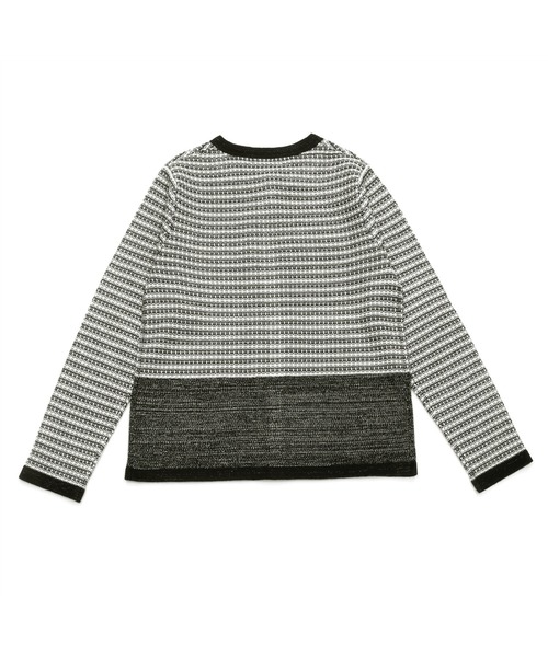 TOKYO SHIRTS（トウキョウシャツ）の「編地切り替えニットジャケット（カーディガン/ボレロ・レディース・ブラック/ベージュ・M/L）」の3枚目の写真