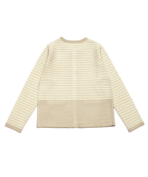 TOKYO SHIRTS（トウキョウシャツ）の「編地切り替えニットジャケット（カーディガン/ボレロ・レディース・ブラック/ベージュ・M/L）」の6枚目の写真