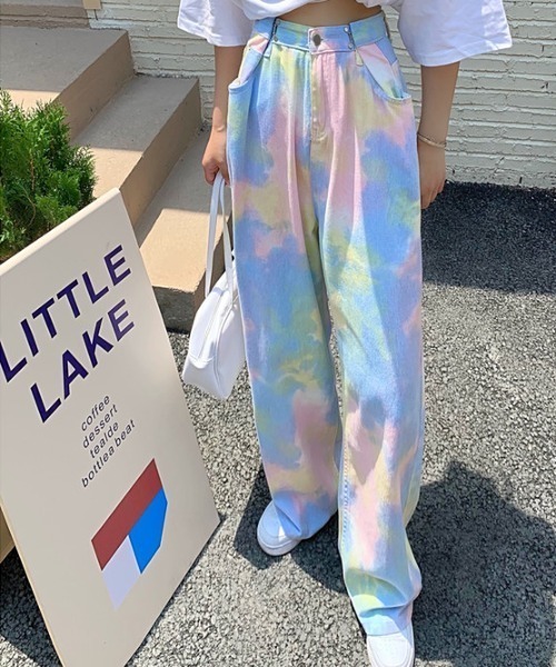 MANGROVE（マングローブ）の「ウエストタックルーズデニムパンツ（デニムパンツ・レディース・ピンク/ブルー/ライトブルー/カモフラージュ/ブラック/ホワイト/ターコイズブルー・MEDIUM/LARGE）」の7枚目の写真