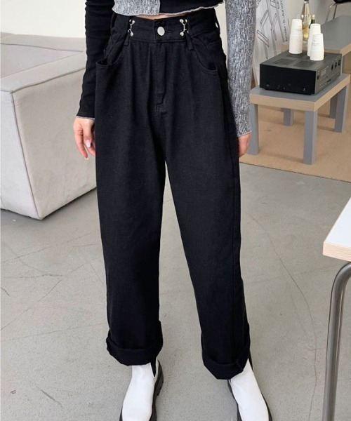 MANGROVE（マングローブ）の「ウエストタックルーズデニムパンツ（デニムパンツ・レディース・ピンク/ブルー/ライトブルー/カモフラージュ/ブラック/ホワイト/ターコイズブルー・MEDIUM/LARGE）」の9枚目の写真