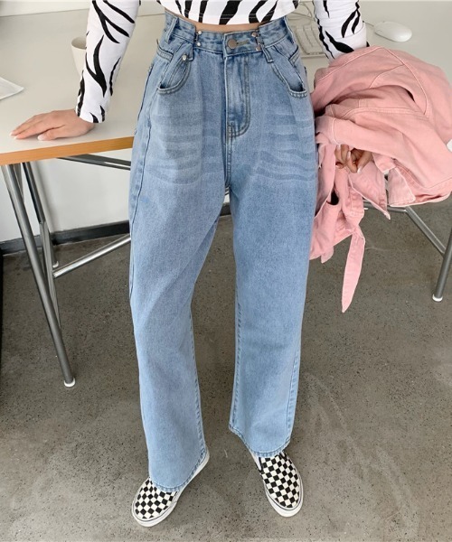 MANGROVE（マングローブ）の「ウエストタックルーズデニムパンツ（デニムパンツ・レディース・ピンク/ブルー/ライトブルー/カモフラージュ/ブラック/ホワイト/ターコイズブルー・MEDIUM/LARGE）」の13枚目の写真