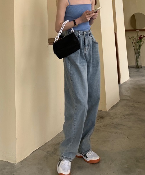 MANGROVE（マングローブ）の「ウエストタックルーズデニムパンツ（デニムパンツ・レディース・ピンク/ブルー/ライトブルー/カモフラージュ/ブラック/ホワイト/ターコイズブルー・MEDIUM/LARGE）」の12枚目の写真