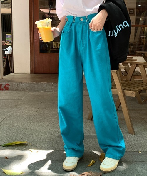 MANGROVE（マングローブ）の「ウエストタックルーズデニムパンツ（デニムパンツ・レディース・ピンク/ブルー/ライトブルー/カモフラージュ/ブラック/ホワイト/ターコイズブルー・MEDIUM/LARGE）」の17枚目の写真