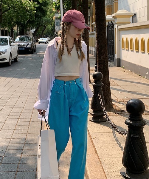 MANGROVE（マングローブ）の「ウエストタックルーズデニムパンツ（デニムパンツ・レディース・ピンク/ブルー/ライトブルー/カモフラージュ/ブラック/ホワイト/ターコイズブルー・MEDIUM/LARGE）」の20枚目の写真