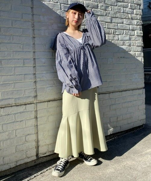 CIAOPANIC（チャオパニック）の「美シルエット！とろみマーメイドスカート（スカート・レディース・ブルー/ブラック/レモンイエロー・SMALL/MEDIUM）」の13枚目の写真