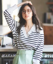 OPAQUE.CLIP | 【エマール検証済 洗える】Vネックニットプルオーバー【エクストラファインオーガニックコットン/WEB限定カラー・サイズ】(ニット/セーター)