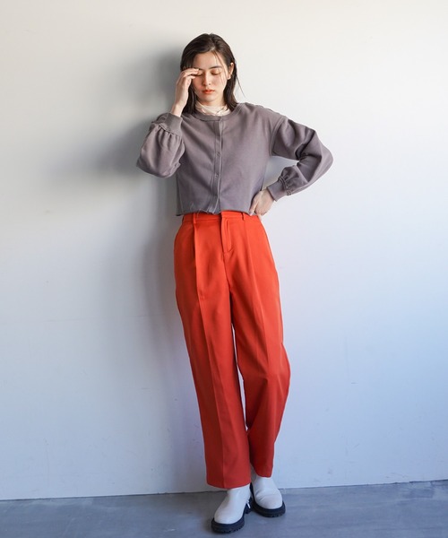 VENCEEXCHANGE（ヴァンスエクスチェンジ）の「2WAYスナップボタン裏毛カーディガン（カーディガン/ボレロ・レディース・チャコールグレー/ベージュ/オフホワイト/ブルー/ミント・FREE）」の22枚目の写真