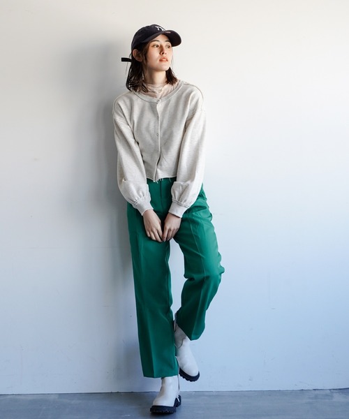 VENCEEXCHANGE（ヴァンスエクスチェンジ）の「2WAYスナップボタン裏毛カーディガン（カーディガン/ボレロ・レディース・チャコールグレー/ベージュ/オフホワイト/ブルー/ミント・FREE）」の15枚目の写真