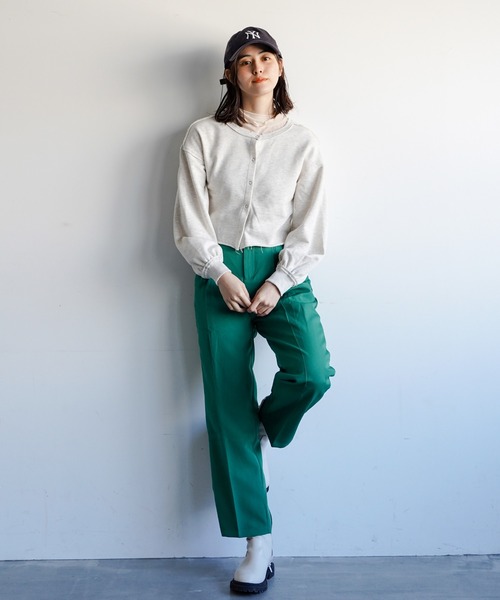 VENCEEXCHANGE（ヴァンスエクスチェンジ）の「2WAYスナップボタン裏毛カーディガン（カーディガン/ボレロ・レディース・チャコールグレー/ベージュ/オフホワイト/ブルー/ミント・FREE）」の8枚目の写真