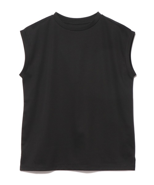 ESTNATION(エストネーション)の「ESTNATION / コットンスムースノースリーブTシャツ(Tシャツ/カットソー・レディース・ブラック/ベージュ/ネイビー/オフホワイト/グリーン/ブラウン・FREE)」の3枚目の写真