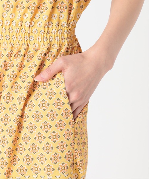 美品☆SLOBE IENA パネルパターンノースリーブオールインワン　ネイビー SLOBE IENA（スローブイエナ）の「パネルパターンノースリーブ