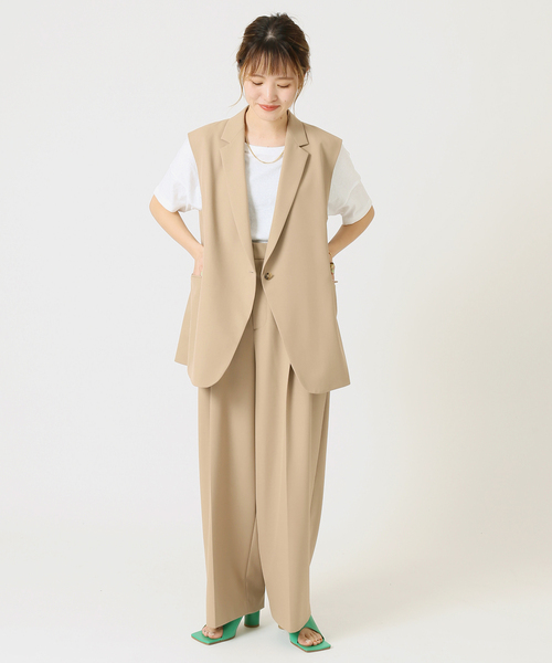 journal standard L'essage(ジャーナルスタンダードレサージュ)の「CERAMICA タックパンツ◆(その他パンツ・レディース・チャコールグレー/ベージュ・36/38)」の8枚目の写真